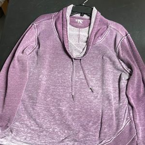 Calvin Klein Cowl Neck Stone Wash Purple Pullover Sweatshirt